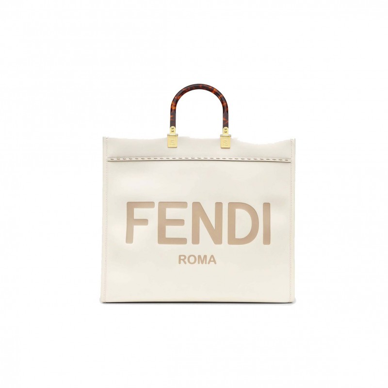 FENDI LARGE FENDI SUNSHINE - WHITE LEATHER SHOPPERX 8BH372ABVLF0K7E (40.5*35*21.5cm)