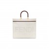 FENDI SUNSHINE MEDIUM - WHITE CANVAS SHOPPER 8BH386AKBSF1HOC (35*31*17cm)