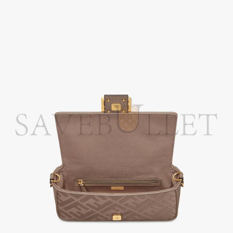 FENDI BAGUETTE - GRAY FF CANVAS BAG 8BR600AC9OF1F7M (27*15*6cm)