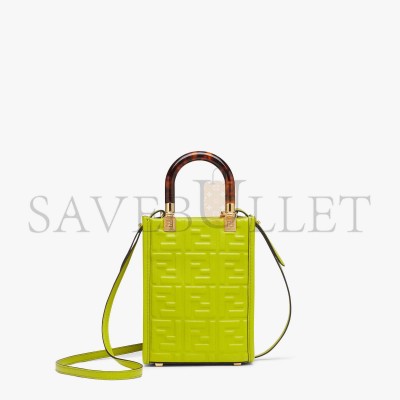 FENDI MINI SUNSHINE SHOPPER - ACID GREEN LEATHER MINI-BAG 8BS051AMCIF1JCP (18*13*6.5cm) FENDI MINI SUNSHINE SHOPPER - ACID GREEN LEATHER MINI-BAG 8BS051AMCIF1JCP (18*13*6.5cm)