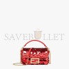 FENDI BAGUETTE MINI - DARK RED SEQUIN AND LEATHER BAG 8BS017AMP0F0V3L (20*13*5cm)