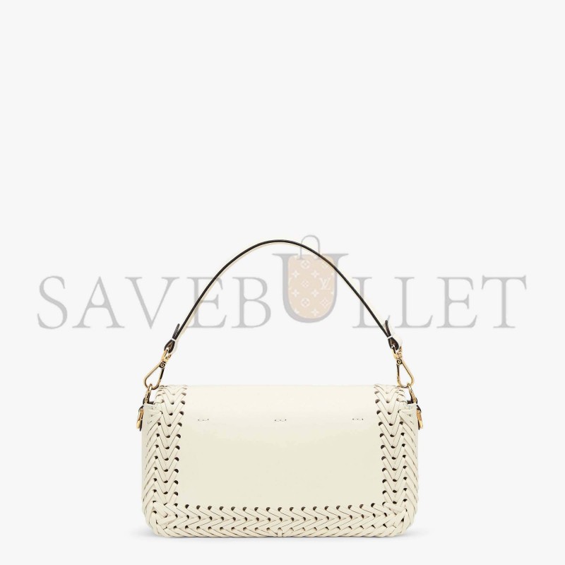 FENDI BAGUETTE - WHITE LEATHER BAG 8BR600AHWDF0K7E (27*15*6cm)