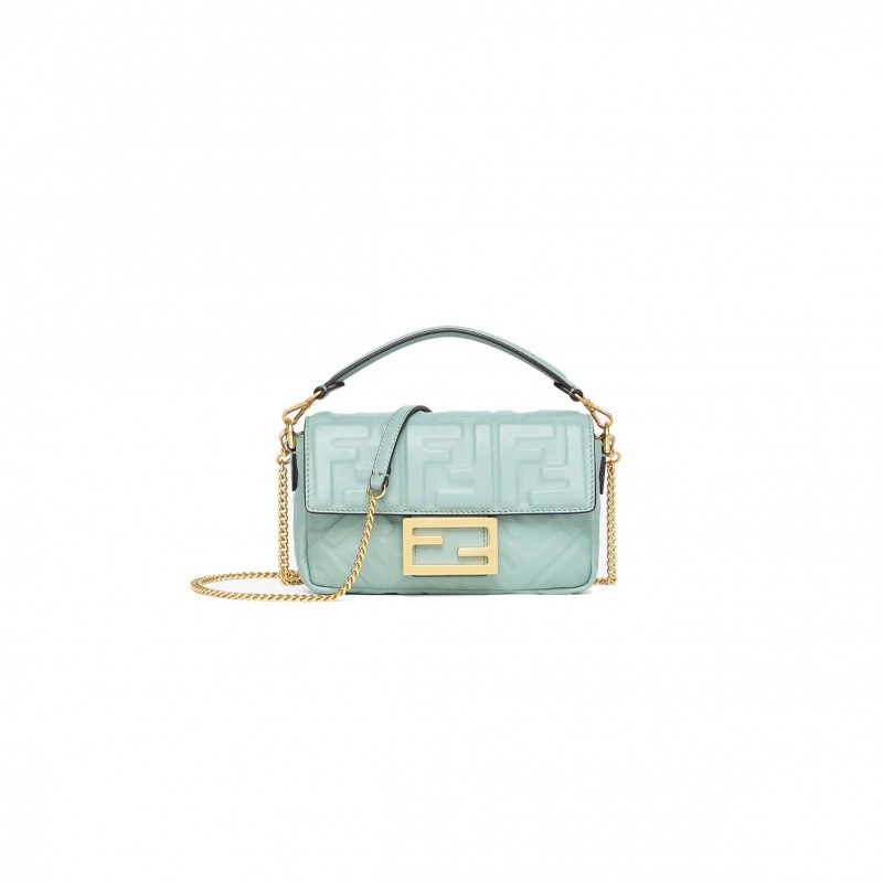 FENDI BAGUETTE MINI - MINT GREEN NAPPA LEATHER BAG 8BS017A72VF1IV6 (19*11.5*4cm)