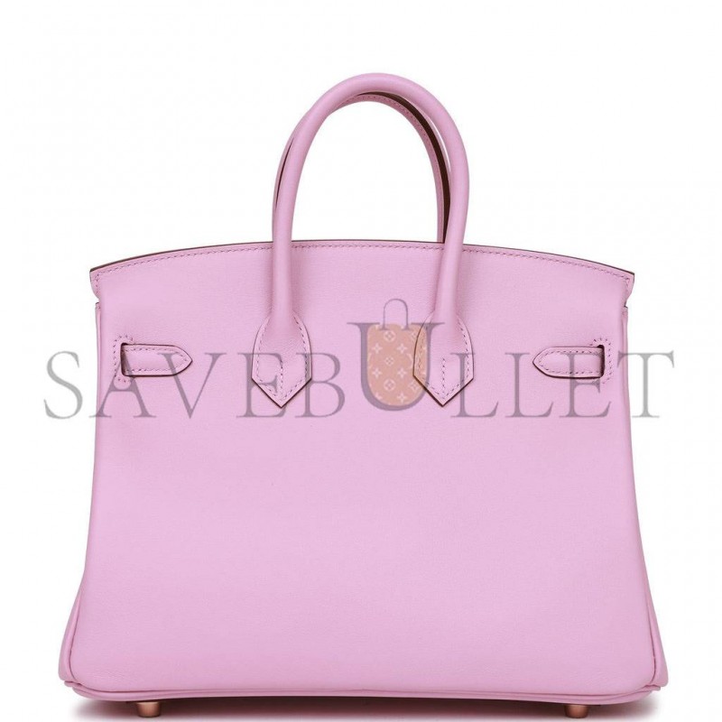 HERMES BIRKIN 25 MAUVE SYLVESTRE SWIFT ROSE GOLD HARDWARE HANDMADE (25cm)