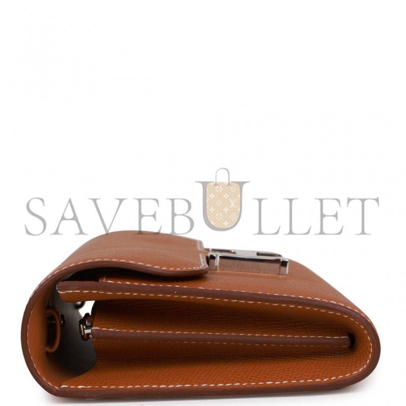 HERMES CONSTANCE WALLET TO GO GOLD EPSOM PALLADIUM HARDWARE (20*11*4cm) HERMES CONSTANCE WALLET TO GO GOLD EPSOM PALLADIUM HARDWARE (20*11*4cm)