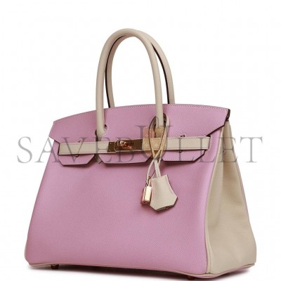 HERMES SPECIAL ORDER (HSS) BIRKIN 30 MAUVE SYLVESTRE AND CRAIE EPSOM ROSE GOLD HARDWARE ( 30cm*22*16cm)