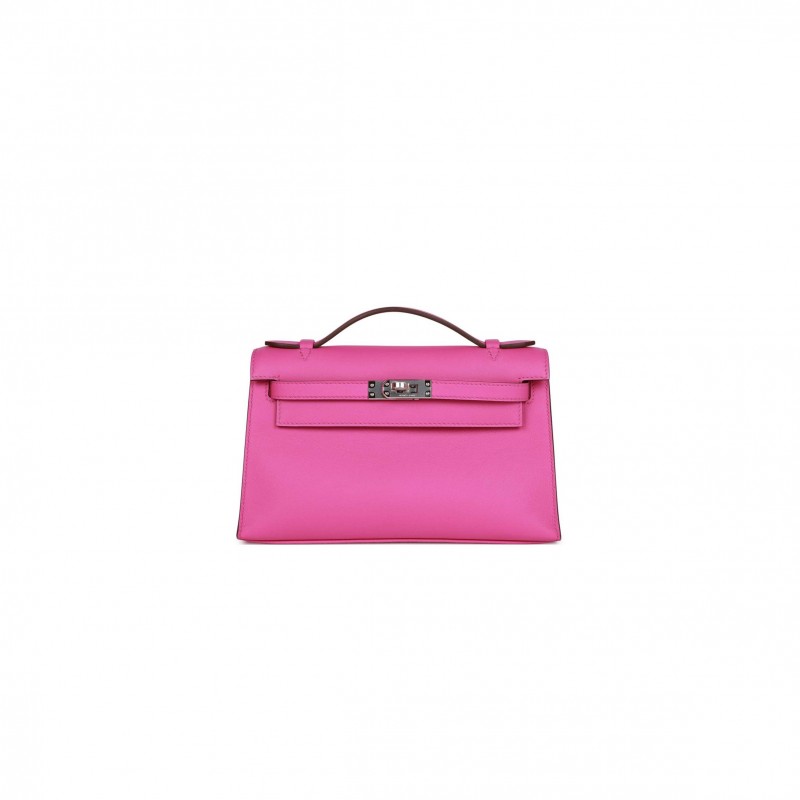 HERMES MINI KELLY POCHETTE MAGNOLIA SWIFT PALLADIUM HARDWARE  (22*14*7cm)