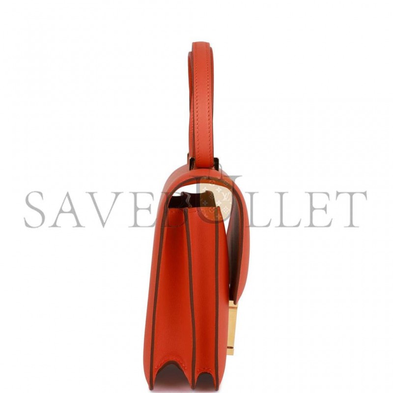 HERMES CONSTANCE 18 ORANGE SWIFT GOLD HARDWARE 39867983593566 (18cm)