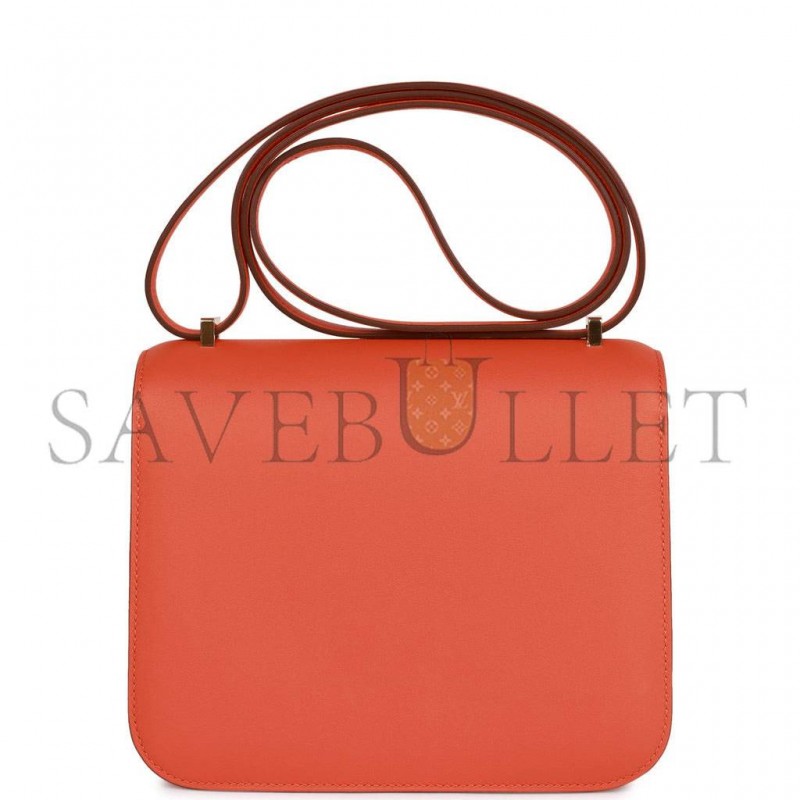 HERMES CONSTANCE 18 ORANGE SWIFT GOLD HARDWARE 39867983593566 (18cm)