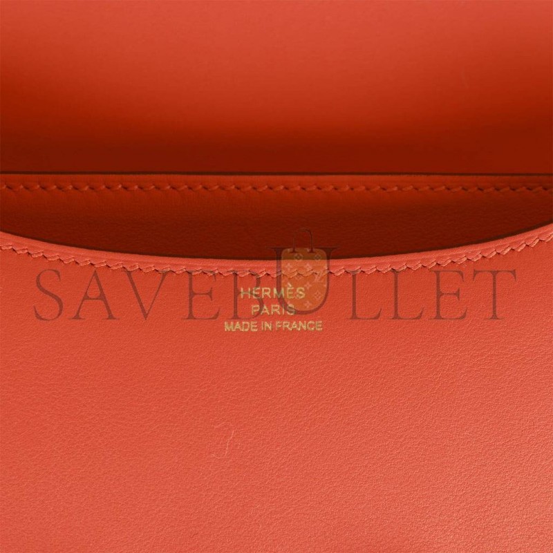 HERMES CONSTANCE 18 ORANGE SWIFT GOLD HARDWARE 39867983593566 (18cm)