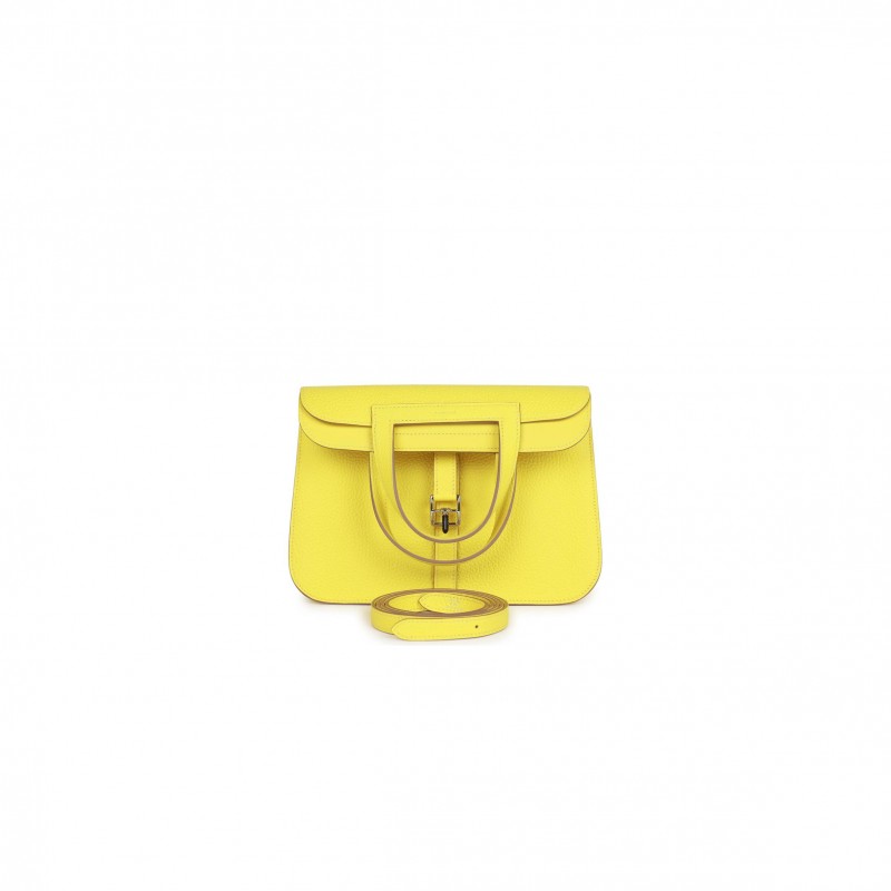 HERMES HALZAN 25 LIME CLEMENCE PALLADIUM HARDWARE (25cm)