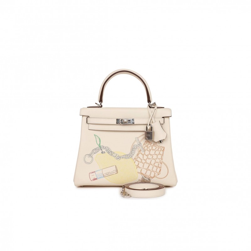 HERMES KELLY RETOURNE 25 IN & OUT NATA SWIFT PALLADIUM HARDWARE HANDMADE(25*17*7cm) HERMES KELLY RETOURNE 25 IN & OUT NATA SWIFT PALLADIUM HARDWARE HANDMADE(25*17*7cm)