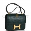 HERMES CONSTANCE 24 VERT FONCE MATTE ALLIGATOR GOLD HARDWARE (24cm)