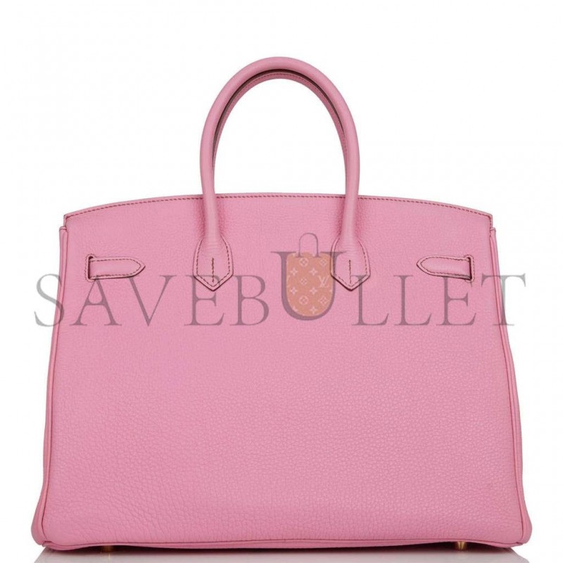 HERMES BIRKIN 35 BUBBLEGUM TOGO GOLD HARDWARE (35cm)