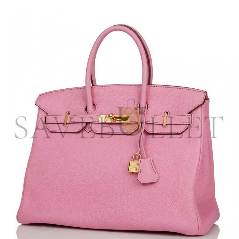 HERMES BIRKIN 35 BUBBLEGUM TOGO GOLD HARDWARE (35cm)