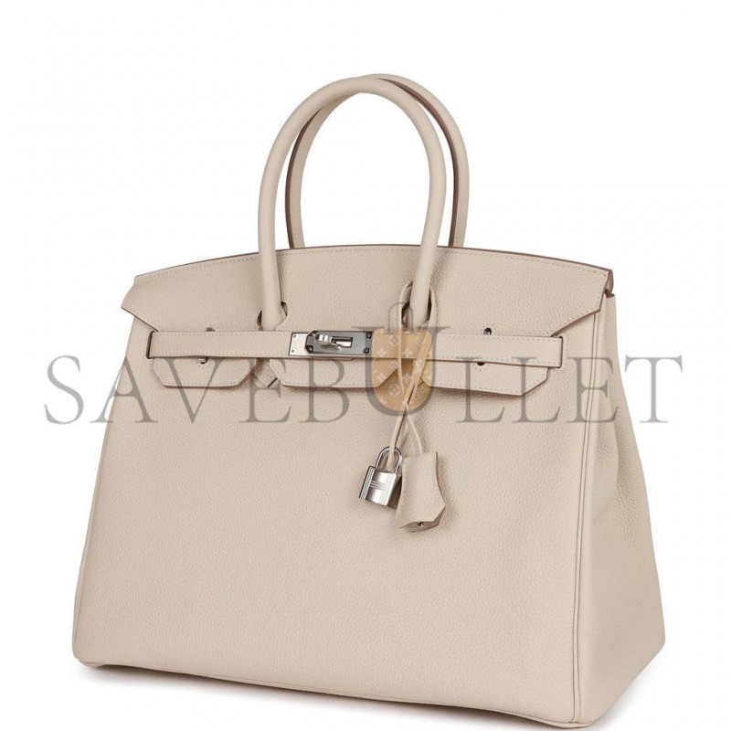 HERMES BIRKIN 35 CRAIE TOGO PALLADIUM HARDWARE 39878406209630 (35cm)