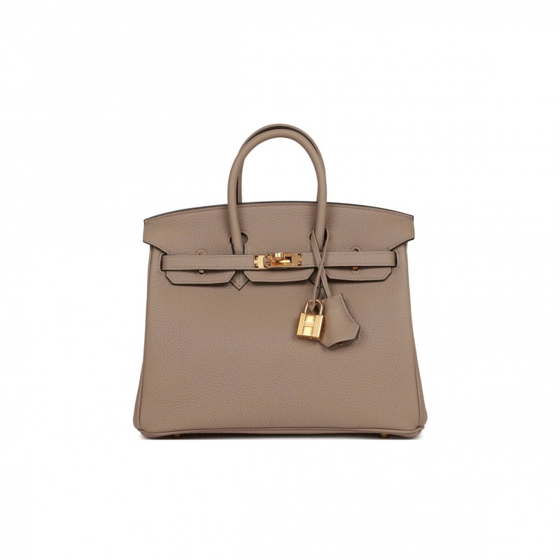 HERMES BIRKIN 25 GRIS TOURTERELLE TOGO GOLD HARDWARE HANDMADE (25cm) HERMES BIRKIN 25 GRIS TOURTERELLE TOGO GOLD HARDWARE HANDMADE (25cm)