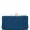 HERMES SPECIAL ORDER (HSS) BIRKIN 25 BLEU SAPHIR AND VERT VERTIGO CHEVRE BRUSHED GOLD HARDWARE HANDMADE (25.cm)