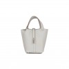 HERMES PICOTIN LOCK 18 GRIS PERLE CLEMENCE PALLADIUM HARDWARE (18*13*18cm)