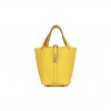 HERMES PICOTIN LOCK 18 JAUNE DE NAPLES CLEMENCE PALLADIUM HARDWARE (18*13*18cm)