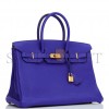 HERMES SPECIAL ORDER (HSS) BIRKIN 35 BLEU ELECTRIC VERSO CLEMENCE GOLD HARDWARE (35*25*18cm)