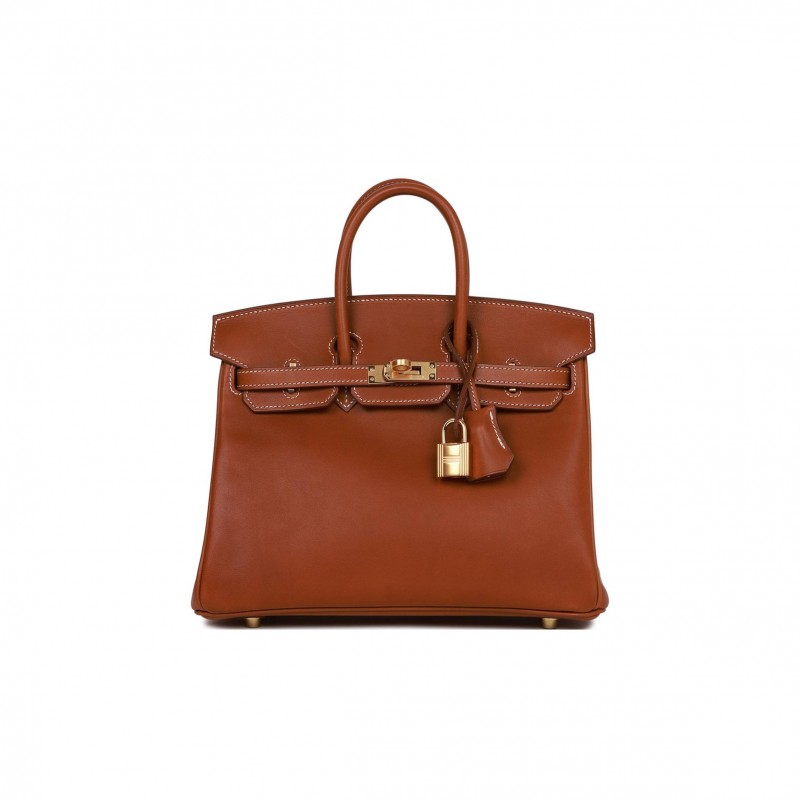 HERMES BIRKIN 25 FAUVE BARENIA GOLD HARDWARE HANDMADE (25cm)