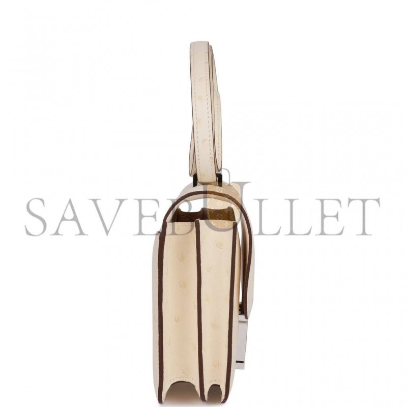 HERMES MASTER CONSTANCE 18 OSTRICH PALLADIUM HARDWARE (18*15*4cm)