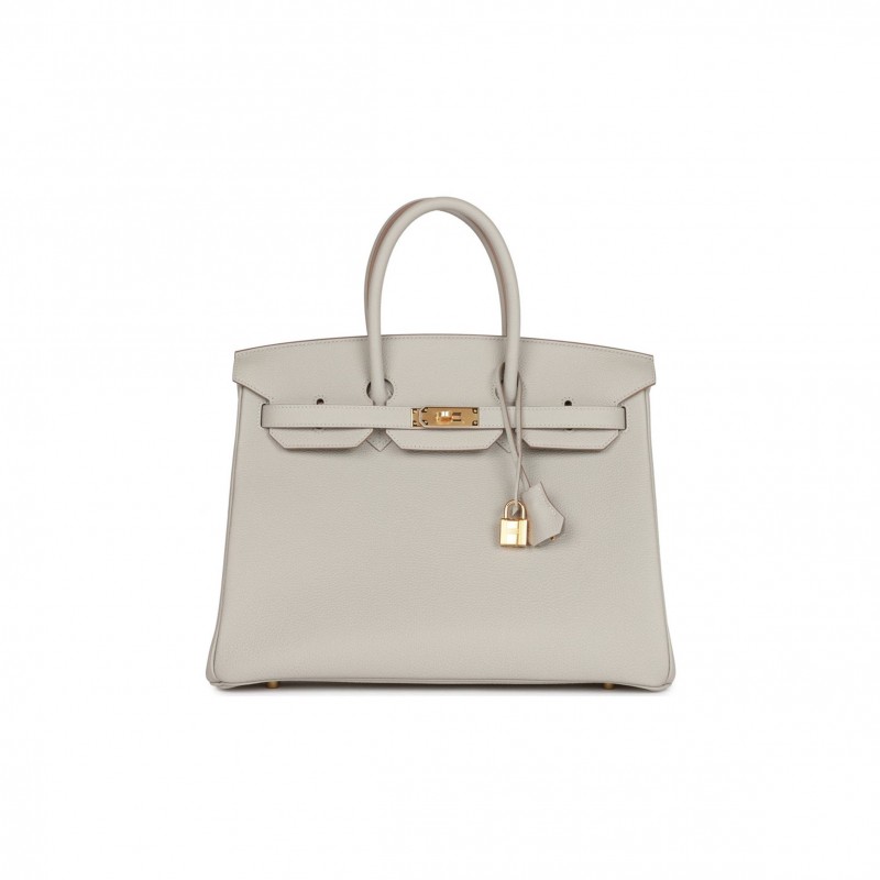 HERMES BIRKIN 35 GRIS PERLE TOGO GOLD HARDWARE 39891068813406 (35cm)