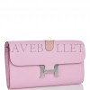 HERMES CONSTANCE WALLET TO GO MAUVE SYLVESTRE EPSOM PALLADIUM HARDWARE (20*11*4cm)