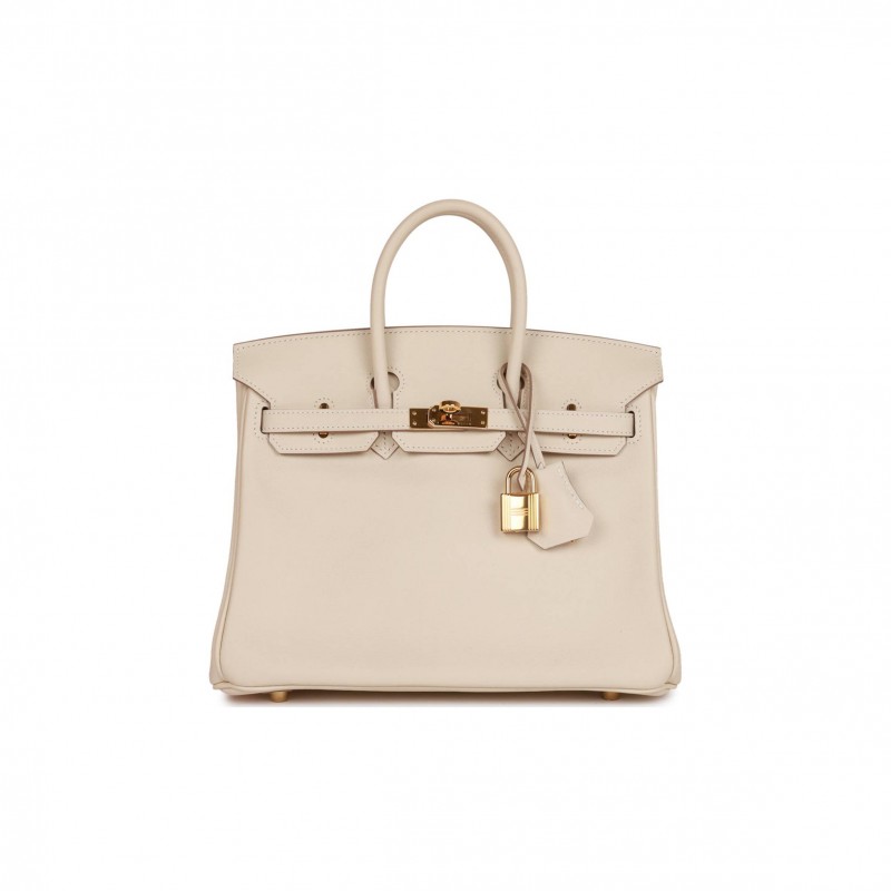 HERMES BIRKIN 25 CRAIE SWIFT GOLD HARDWARE HANDMADE (25cm)