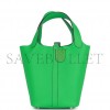 HERMES PICOTIN LOCK 18 VERT COMICS CLEMENCE PALLADIUM HARDWARE (18*13*18cm)