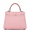 HERMES KELLY RETOURNE 25 ROSE SAKURA SWIFT PALLADIUM HARDWARE HANDMADE (25*17*7cm)