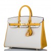HERMES SPECIAL ORDER (HSS) BIRKIN 25 CRAIE AND JAUNE AMBRE TOGO BRUSHED GOLD HARDWARE HANDMADE (25cm) HERMES SPECIAL ORDER (HSS) BIRKIN 25 CRAIE AND JAUNE AMBRE TOGO BRUSHED GOLD HARDWARE HANDMADE (25cm)