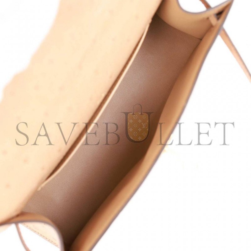 HERMES MASTER KELLY POCHETTE CHAI OSTRICH GOLD HARDWARE (22*12*13cm) HERMES MASTER KELLY POCHETTE CHAI OSTRICH GOLD HARDWARE (22*12*13cm)