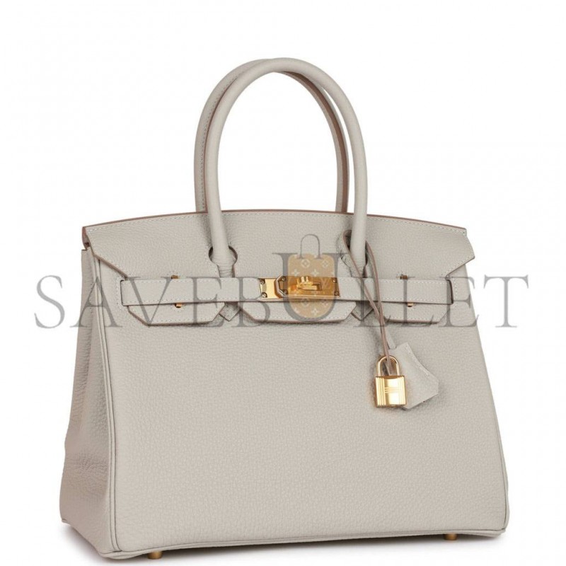 HERMES BIRKIN 30 GRIS PERLE TOGO GOLD HARDWARE (30cm)