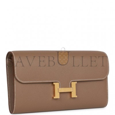 HERMES MASTER CONSTANCE WALLET TO GO ETOUPE EPSOM GOLD HARDWARE (20*11*4cm) HERMES MASTER CONSTANCE WALLET TO GO ETOUPE EPSOM GOLD HARDWARE (20*11*4cm)