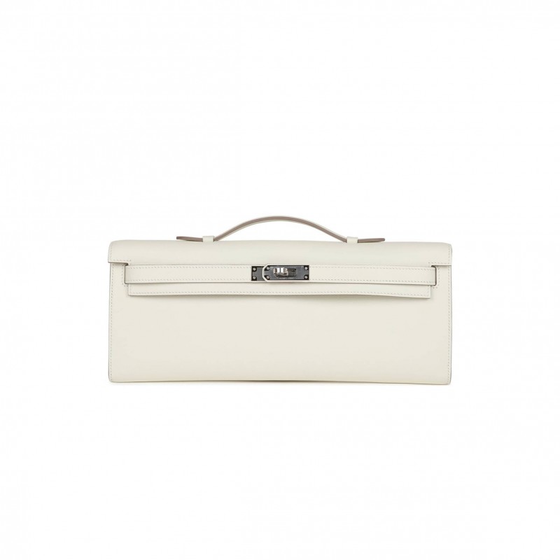 HERMES KELLY CUT MUSHROOM SWIFT PALLADIUM HARDWARE (30*12*3cm)