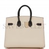 HERMES SPECIAL ORDER (HSS) BIRKIN SELLIER 25 NATA AND BLACK EPSOM ROSE GOLD HARDWARE (25cm)