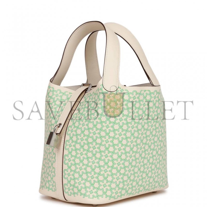 HERMES PICOTIN LOCK 18 LUCKY DAISY NATA SWIFT PALLADIUM HARDWARE (18*13*18cm)