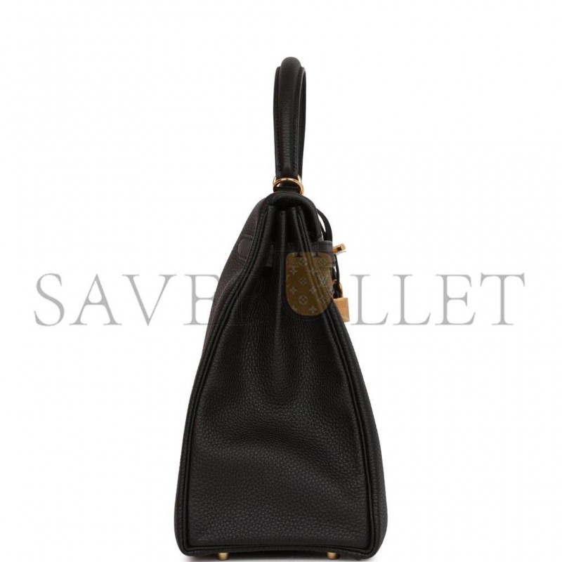 HERMES KELLY RETOURNE 35 BLACK TOGO GOLD HARDWARE (35*24*12cm)