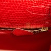 HERMES KELLY SELLIER 28 ROUGE VIF LIZARD NILOTICUS GOLD HARDWARE (28*22*10cm)