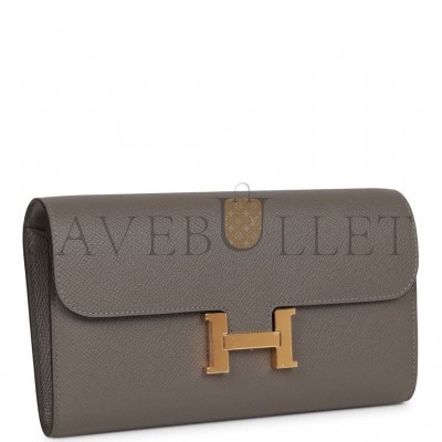 HERMES CONSTANCE WALLET TO GO GRIS MEYER EPSOM GOLD HARDWARE (20*11*4cm) HERMES CONSTANCE WALLET TO GO GRIS MEYER EPSOM GOLD HARDWARE (20*11*4cm)