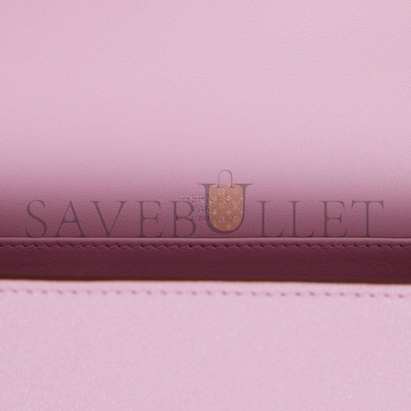 HERMES GETA MAUVE SYLVESTRE CHEVRE PALLADIUM HARDWARE (20.3*14*6.4cm)