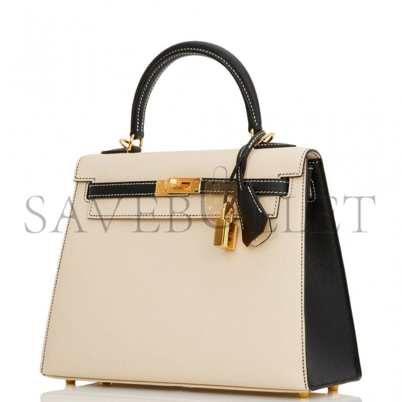HERMES KELLY 25 SELLIER EPSOM GOLD HARDWARE (25*17*7cm)