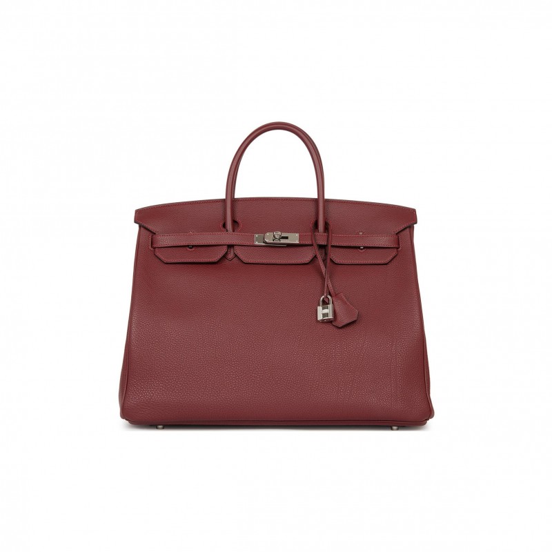 HERMES BIRKIN 40 ROUGE H TOGO PALLADIUM HARDWARE (40cm)