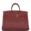 HERMES BIRKIN 40 ROUGE H TOGO PALLADIUM HARDWARE (40cm)