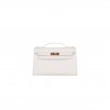 HERMES MINI KELLY POCHETTE WHITE SWIFT GOLD HARDWARE  (22*14*7cm)