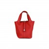 HERMES PICOTIN LOCK 18 VERMILLION CLEMENCE PALLADIUM HARDWARE (18*13*18cm)