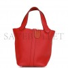 HERMES PICOTIN LOCK 18 VERMILLION CLEMENCE PALLADIUM HARDWARE (18*13*18cm)