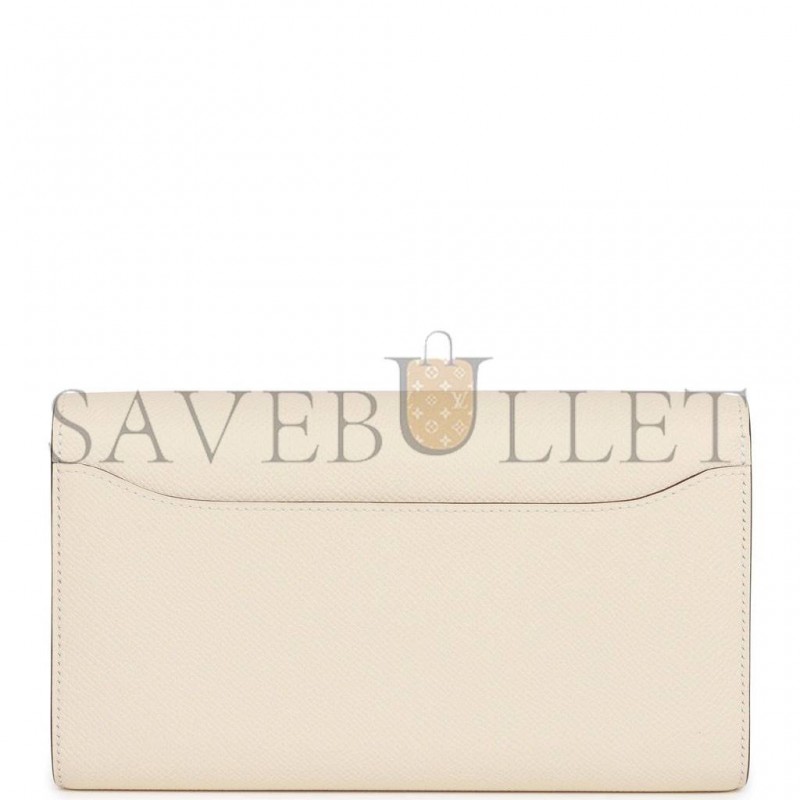 HERMES CONSTANCE WALLET TO GO NATA EPSOM AND LIZARD PALLADIUM HARDWARE (22*11cm)